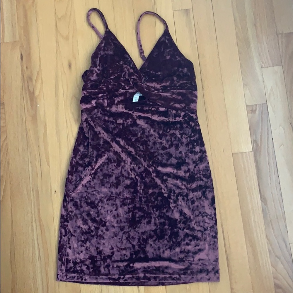 Free People crushed velvet mini dress